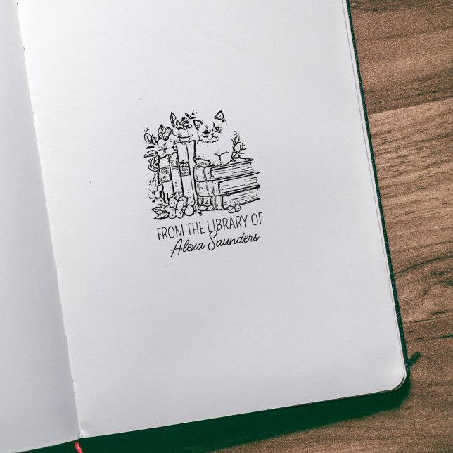 Carimbo De Borracha Gato de Flor Personalizado (Criador carregado)