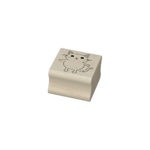 Carimbo De Borracha Gato de Gato das Crianças