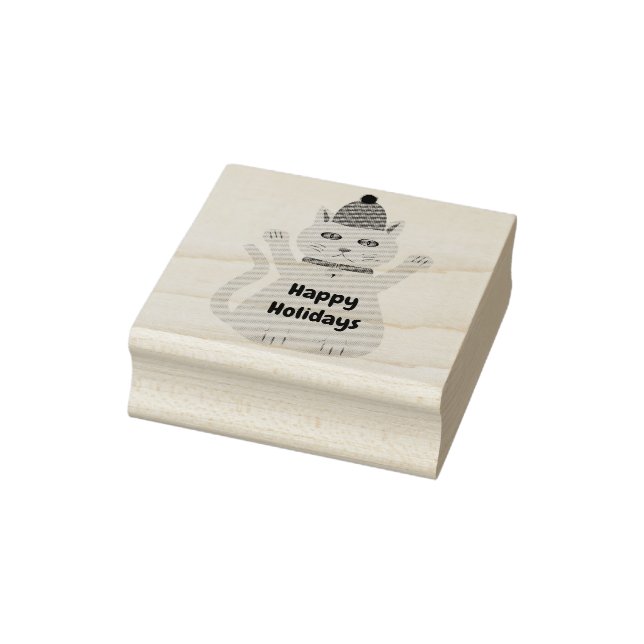 Carimbo De Borracha Gato de Natal Bonito Personalizado (Carimbo)