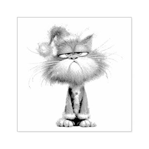 Carimbo De Borracha Gato de Papai Noel Mal-Humorado