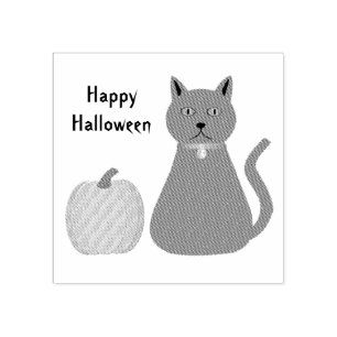 Carimbo De Borracha Gato e Abóbora de Halloween Bonitos Personalizados