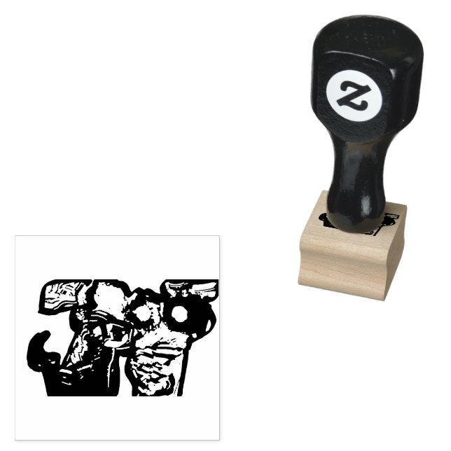 Carimbo De Borracha Gato e flores (Carimbado)