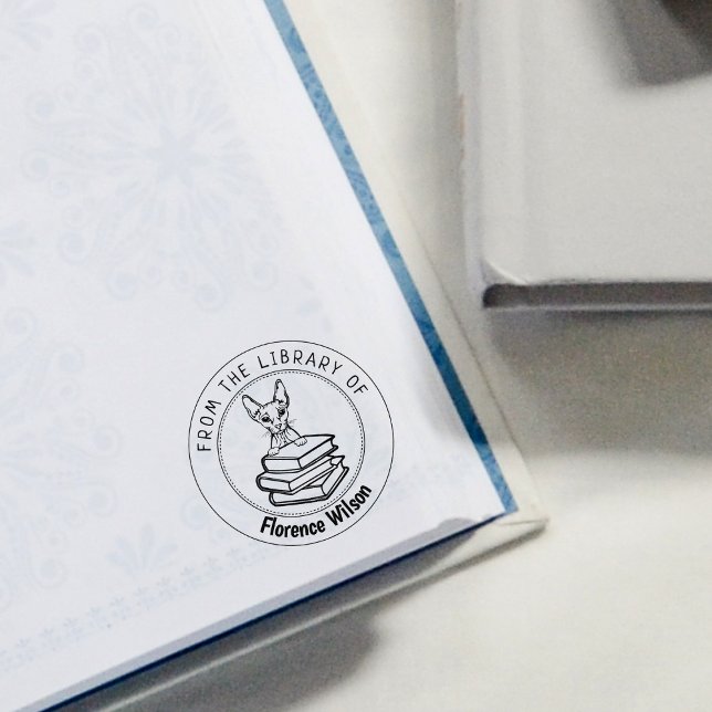 Carimbo De Borracha Gato Esfingx, Livro Da Biblioteca De (Criador carregado)