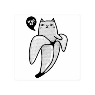 Carimbo De Borracha Gato na banana