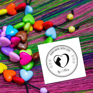 Carimbo De Borracha Gato Personalizado Feito À Mão Com Amor