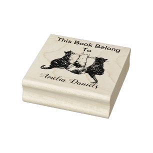 Carimbo De Borracha Gatos Bonitos Este Livro Pertence A