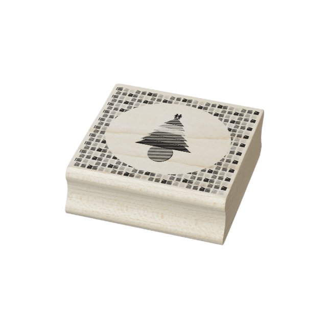 Carimbo De Borracha Gay Men Árvore de Natal Arco-Íris e Presentes (Carimbo)