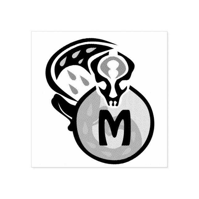 Carimbo De Borracha Gecko Monograma Tribal Malaio (Impressão)