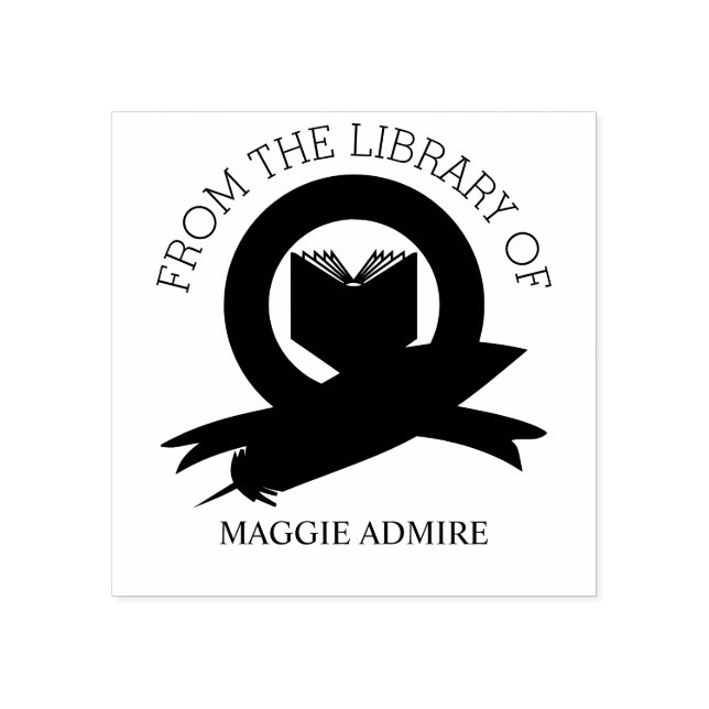 Carimbo De Borracha Gift Floral Ex Libris Moderno de Tendência de Scri (Impressão)