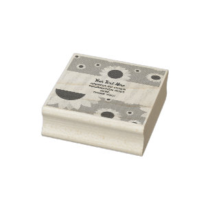 Carimbo De Borracha Girassóis brilhantes em azul