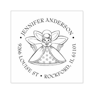 Carimbo De Borracha Girl Angel Religage Christian