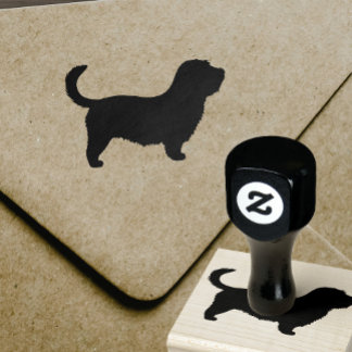 Carimbo De Borracha Glen of Imaal Terrier with Long Tail Silhouette