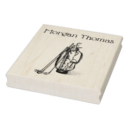 Carimbo De Borracha Golf Bag Golf Clusters Negros