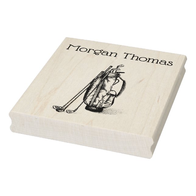 Carimbo De Borracha Golf Bag Golf Clusters Negros (Carimbo)