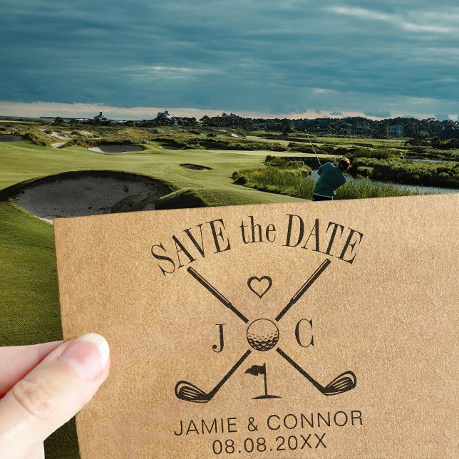 Carimbo De Borracha Golf Let's Par-Tee Wedding Save the Date (Criador carregado)