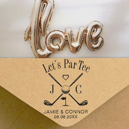 Carimbo De Borracha Golf Let's Par-Tee Wedding Save the Date