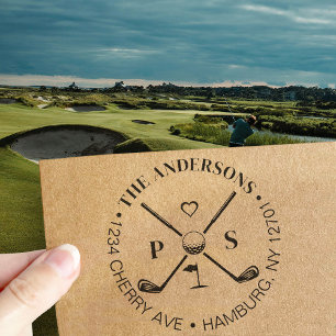 Carimbo De Borracha Golf Vamos Par-Tee Nome Endereço de Devolução