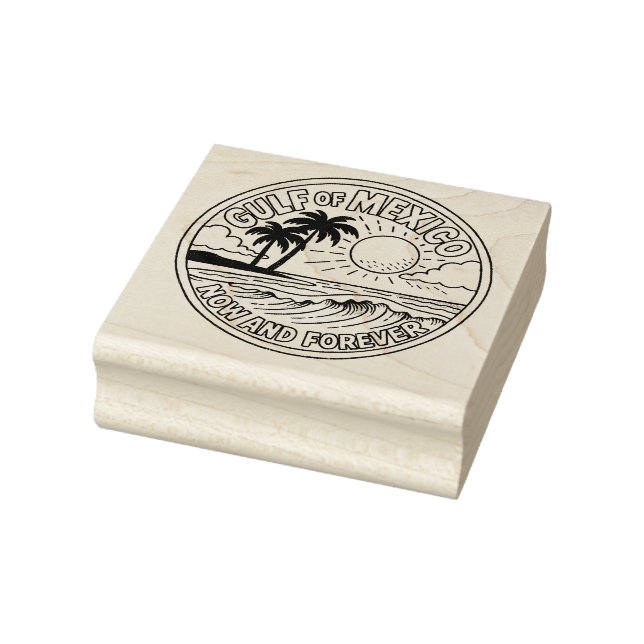 Carimbo De Borracha Golfo do México - Arte do Oceano para sempre (Carimbo)