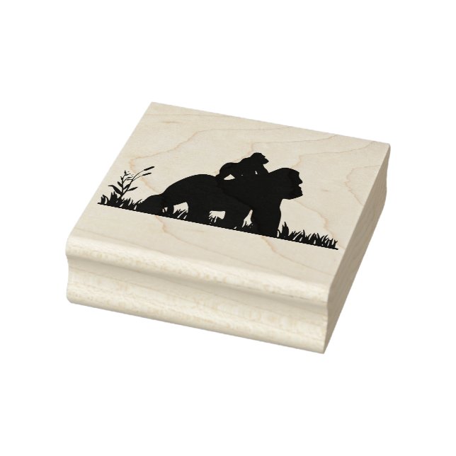 Carimbo De Borracha Gorila e Bebê (Carimbo)