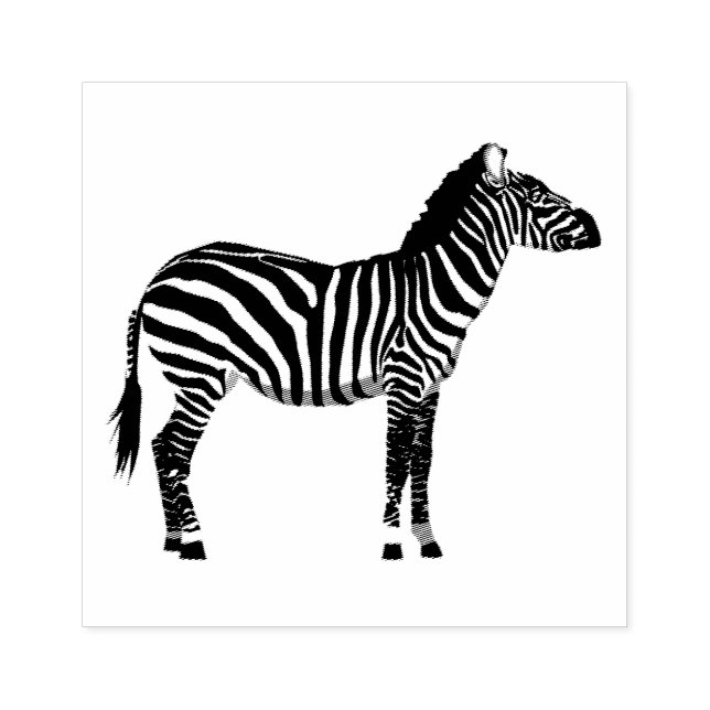 Carimbo De Borracha Gráfico bonito de uma zebra (Impressão)