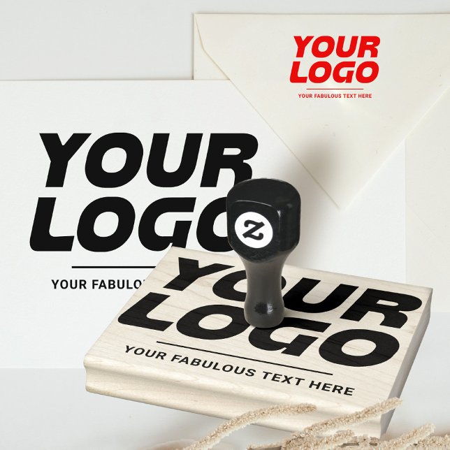 Carimbo de Borracha Grande Personalizado com Logot (custom-business-logo-rubber-stamp)