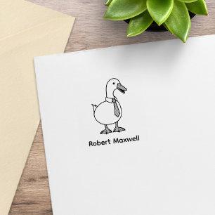 Carimbo De Borracha Gravata de Pato Branco de Desenho Animado Divertid