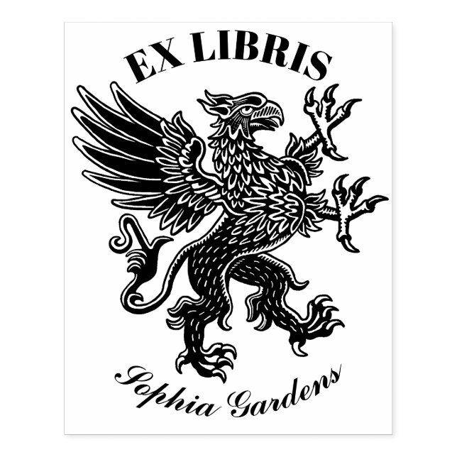 Carimbo De Borracha Griffin Ex Libris (Impressão)