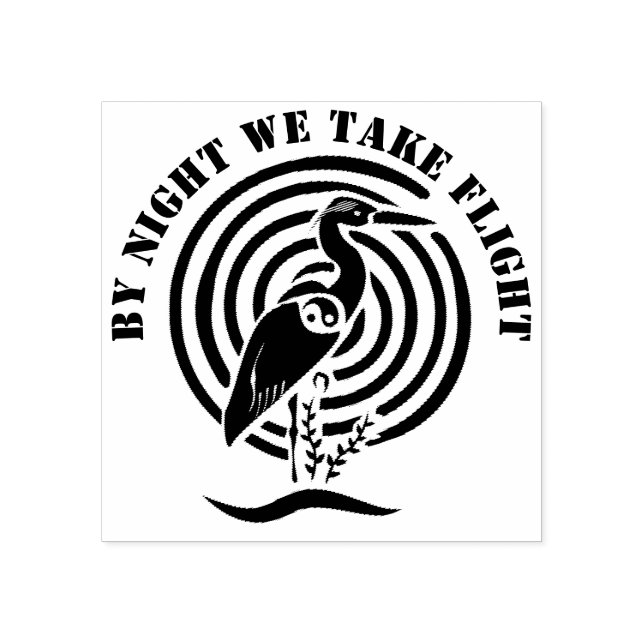 Carimbo De Borracha Grua preta em silhueta aquática (Impressão)