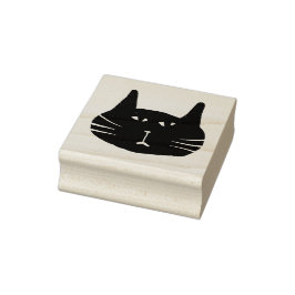 Carimbo De Borracha Grumpy black cat stamp