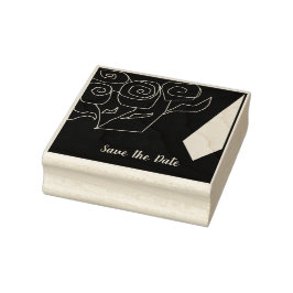 Carimbo De Borracha Guardar as Rosas vermelhas de Data e uma Gravação 