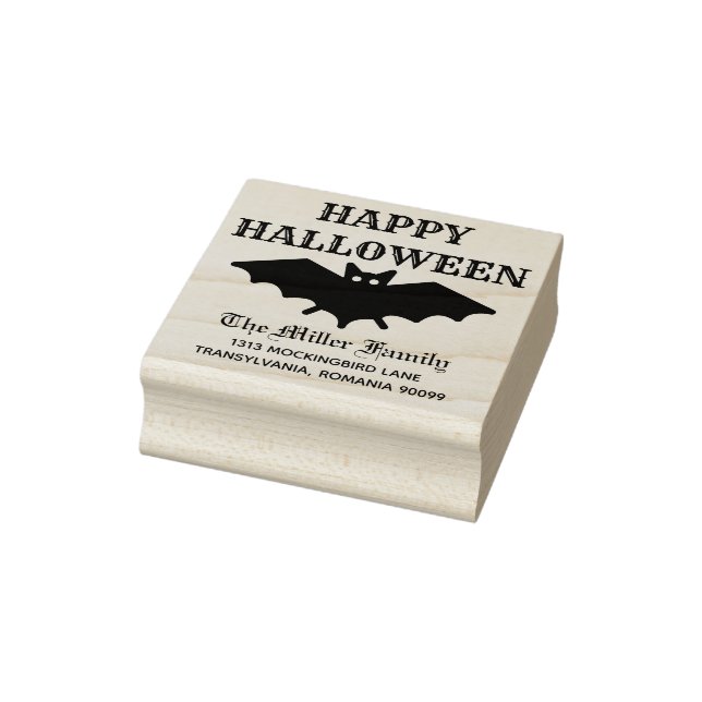 Carimbo De Borracha Halloween Bat Crazy Name (Carimbo)
