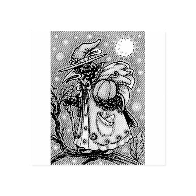 CARIMBO DE BORRACHA HALLOWEEN BLACKBIRD ASSISTENTE, HALLOWEEN RAVEN (Impressão)