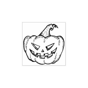 Carimbo De Borracha Halloween de abóbora sorridente