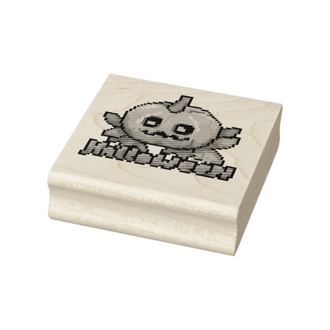 Carimbo De Borracha Halloween pumpkin, Pixel Art, Pixelart  (Carimbo)