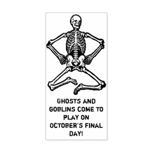 Carimbo De Borracha Halloween Saudações Skeleton Stamp Borracha