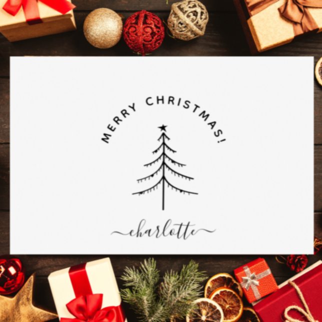 Carimbo De Borracha Hand-drawn Elegant Merry Christmas Holiday (Criador carregado)