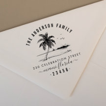 Hand Drawn Palm Tree | Family Name Return Address