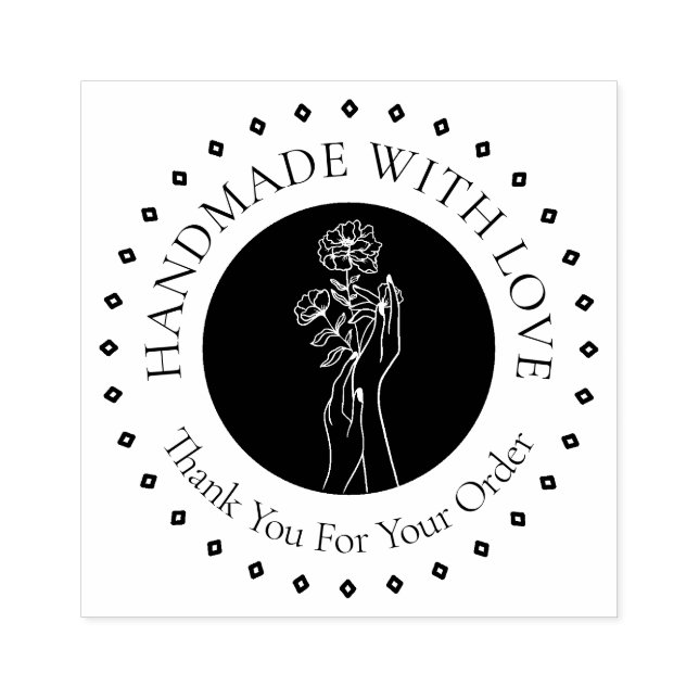 Carimbo De Borracha HandMade With Love Thank You (Impressão)
