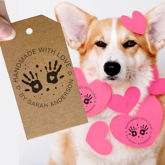 Carimbo De Borracha Handmade With Love Your Shop And Name (Criador carregado)