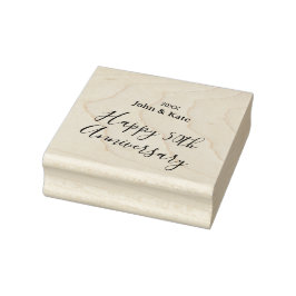 Carimbo De Borracha Happy 50th anniversary purple name year simple