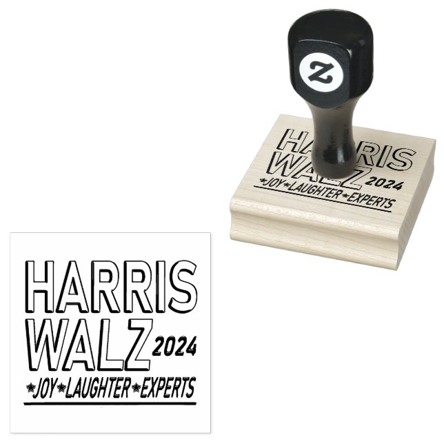 Carimbo De Borracha Harris Walz 2024 Eleição Presidencial (Carimbado)