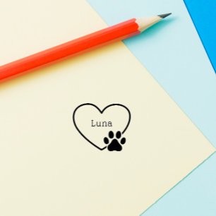Carimbo De Borracha Heart Frame Sweet Paw Custom Name 