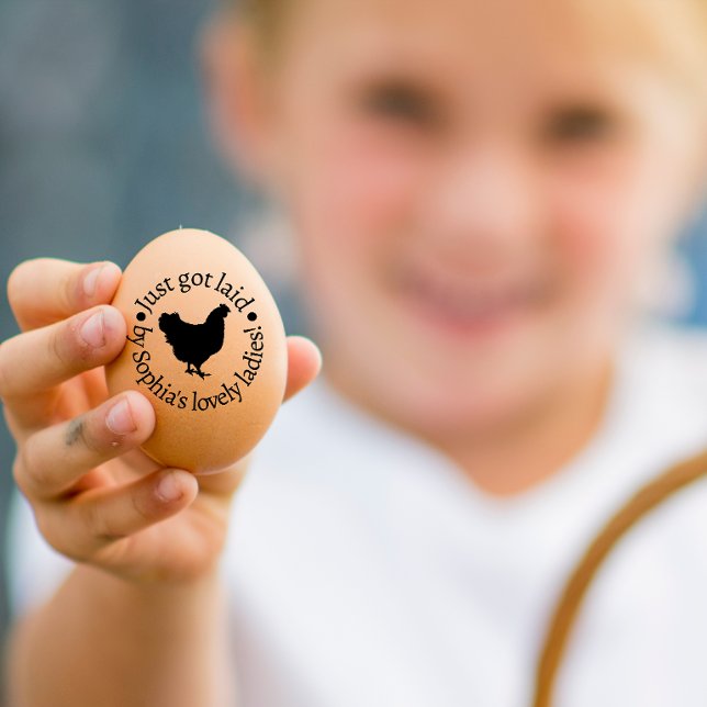 Carimbo De Borracha Hen Russo Personalizado Moderno Para Ovo (rustic egg stamp for egg lovers)