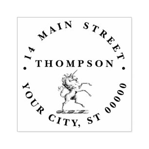 Carimbo De Borracha Herádico Casaco de Criação de Armas do Unicórnio