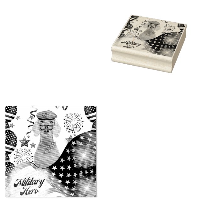 Carimbo de Borracha Herói Militar (Carimbado)