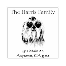 Carimbo De Borracha Hipster Engraçado Lhasa Apso Personalizado