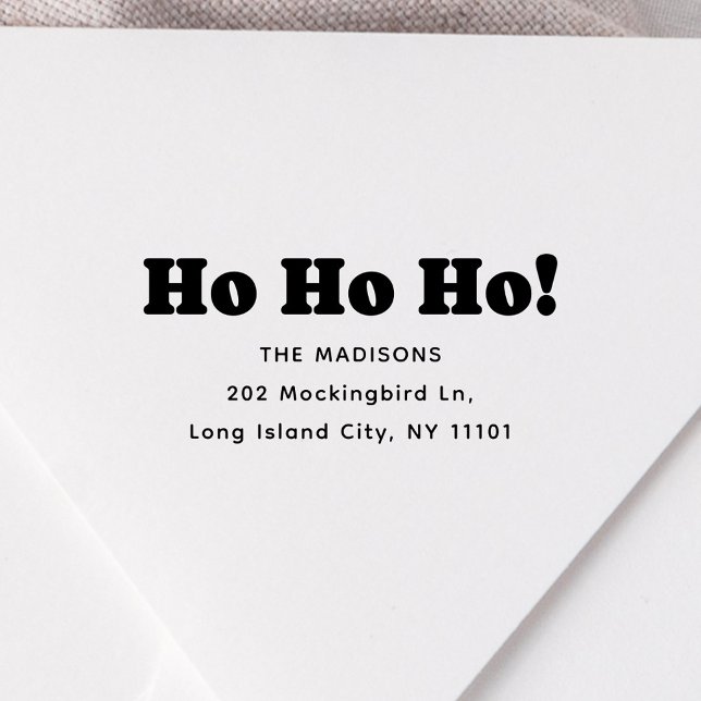 Carimbo De Borracha Ho Ho Ho Christmas Address (Criador carregado)