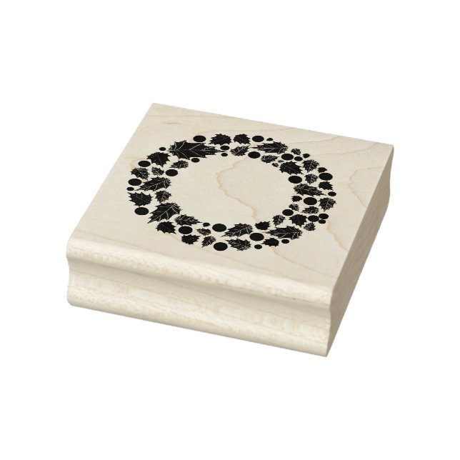 Carimbo De Borracha Holly Wreath Stamp (Carimbo)