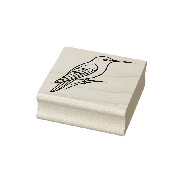 Carimbo De Borracha Hummingbird Line Art – Bird Illustration (Carimbo)