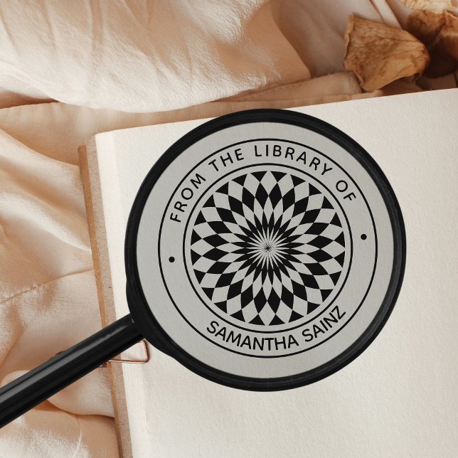 Carimbo De Borracha Ilusão Óptica da Biblioteca do Livro (Criador carregado)